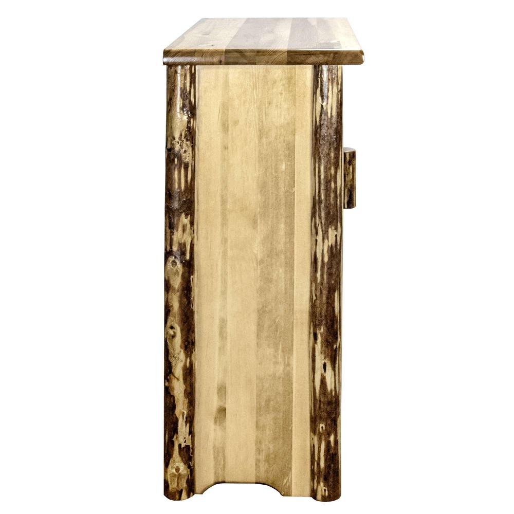Glacier Country Collection Accent Cabinet w/ Laser Engraved Wolf Design, Left Hinged. Picture 5