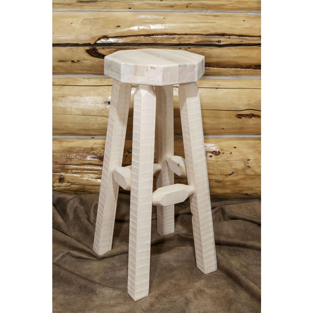 Homestead Collection Backless Barstool, Clear Lacquer Finish. Picture 3