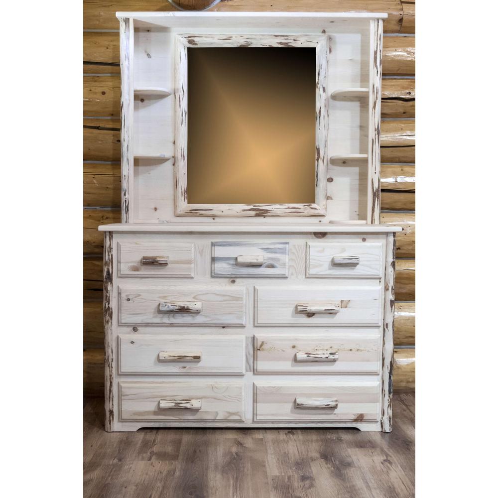 Montana Collection Deluxe Dresser Mirror, Clear Lacquer Finish. Picture 3
