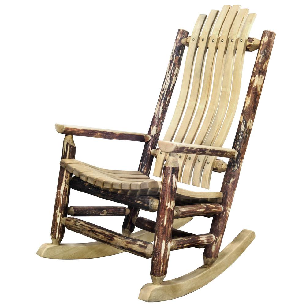 Glacier Country Collection Adult Log Rocker. Picture 3