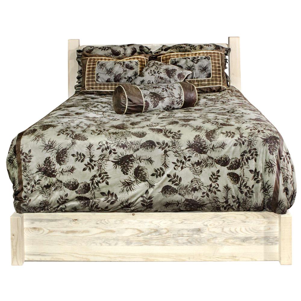 Homestead Collection California King Platform Bed w/ Storage, Clear Lacquer Finish. Picture 2