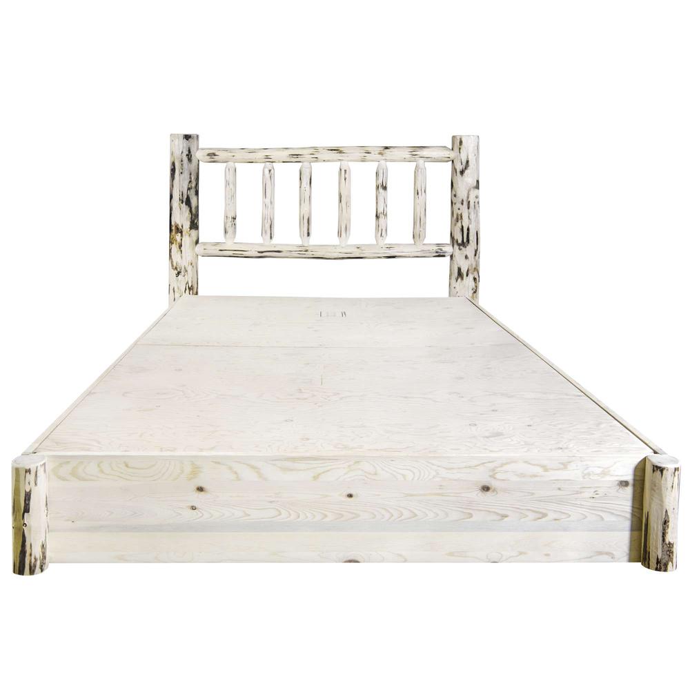 Montana Collection California King Platform Bed w/ Storage, Clear Lacquer Finish. Picture 6