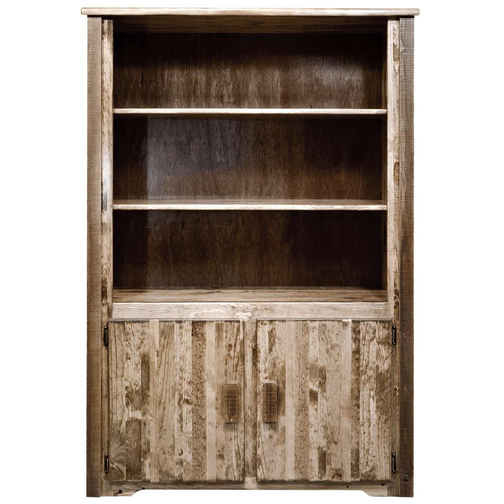 Homestead Collection Bookcase with Storage, Stain & Clear Lacquer Finish. Picture 1