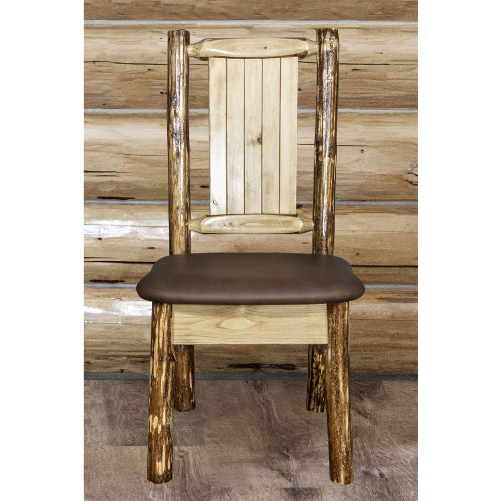 Glacier Country Collection Side Chair - Saddle Upholstery, w/ Laser Engraved Elk Design. Picture 9