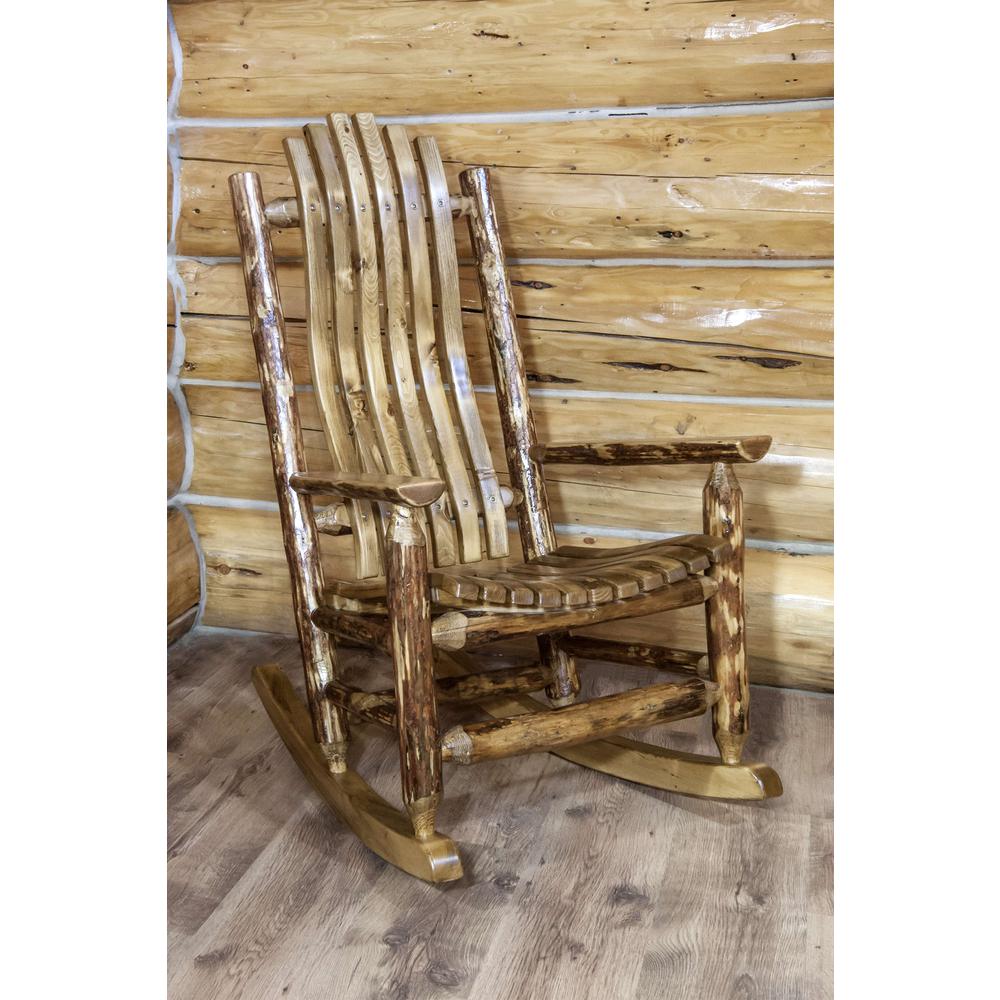 Glacier Country Collection Adult Log Rocker. Picture 6