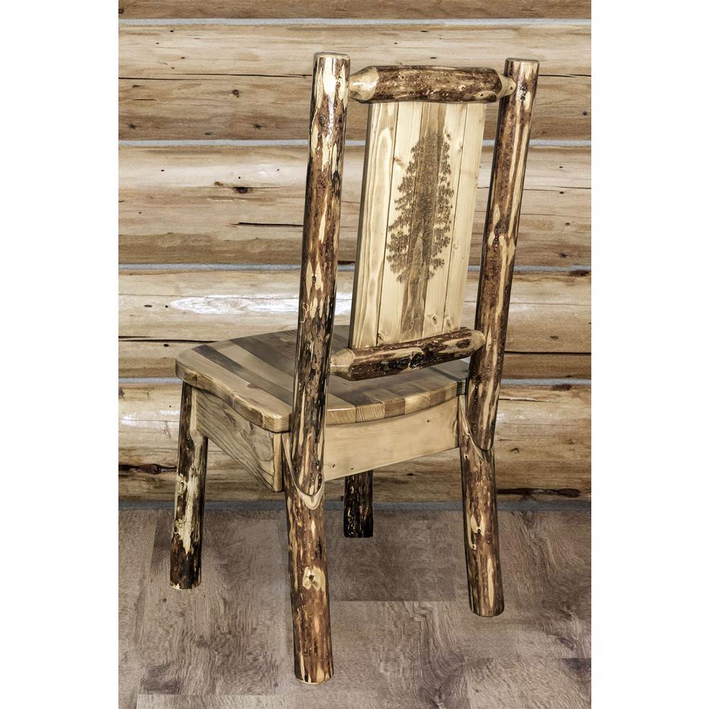 Glacier Country Collection Side Chair w/ Laser Engraved Pine Tree Design. Picture 6