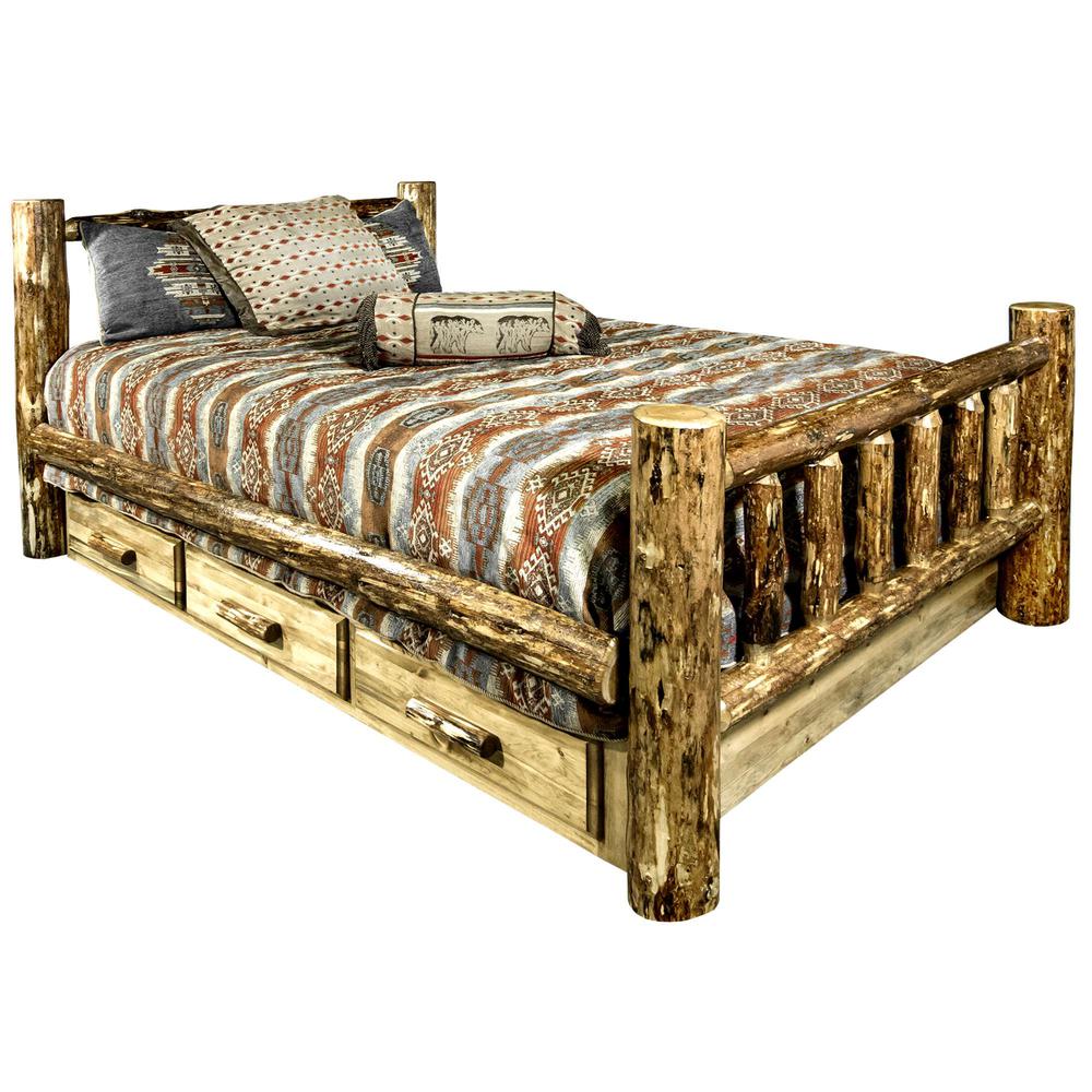 Glacier Country Collection King Bed w/ Storage. Picture 1