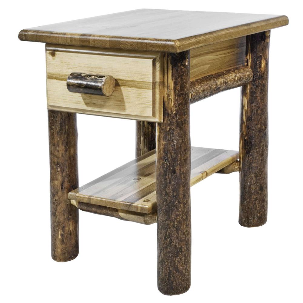 Glacier Country Collection Nightstand with Drawer & Shelf. Picture 2