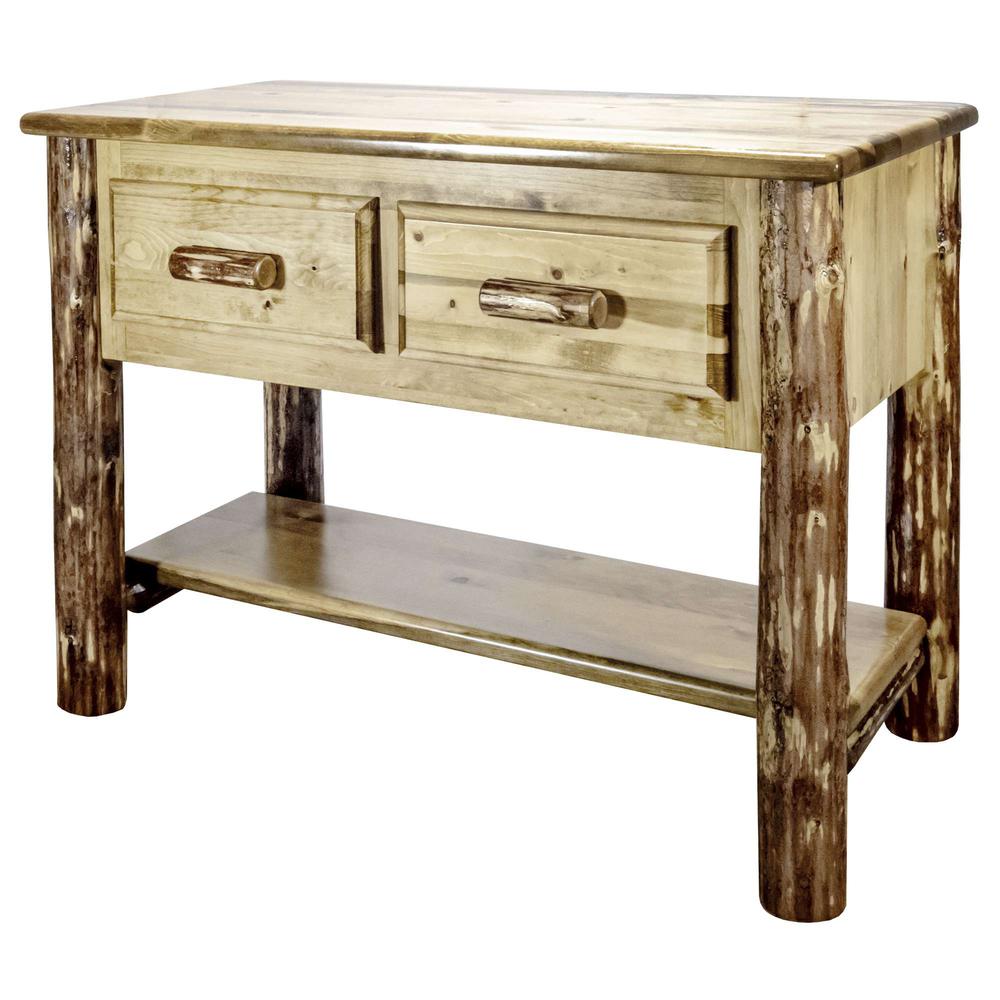 Glacier Country Collection Console Table w/ 2 Drawers. Picture 3