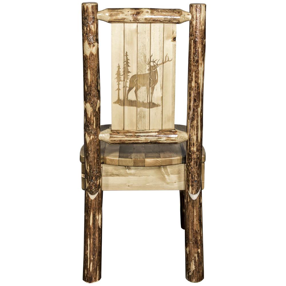 Glacier Country Collection Side Chair w/ Laser Engraved Elk Design. Picture 2