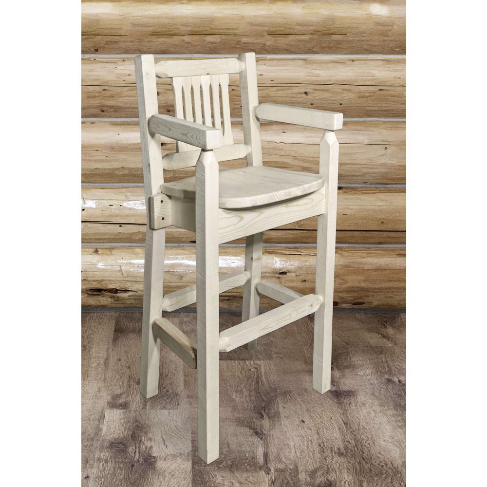 Homestead Collection Captain's Barstool, Clear Lacquer Finish. Picture 3