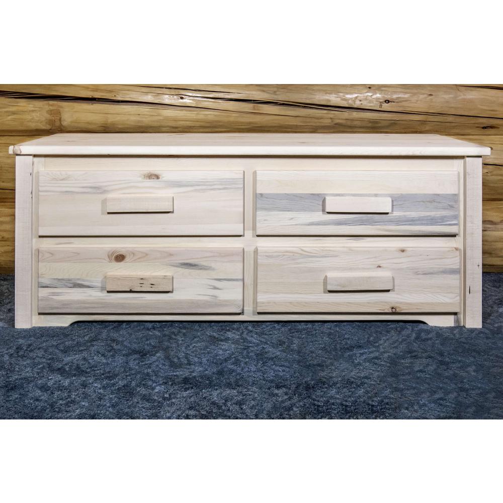 Homestead Collection 4 Drawer Sitting Chest, Clear Lacquer Finish. Picture 4