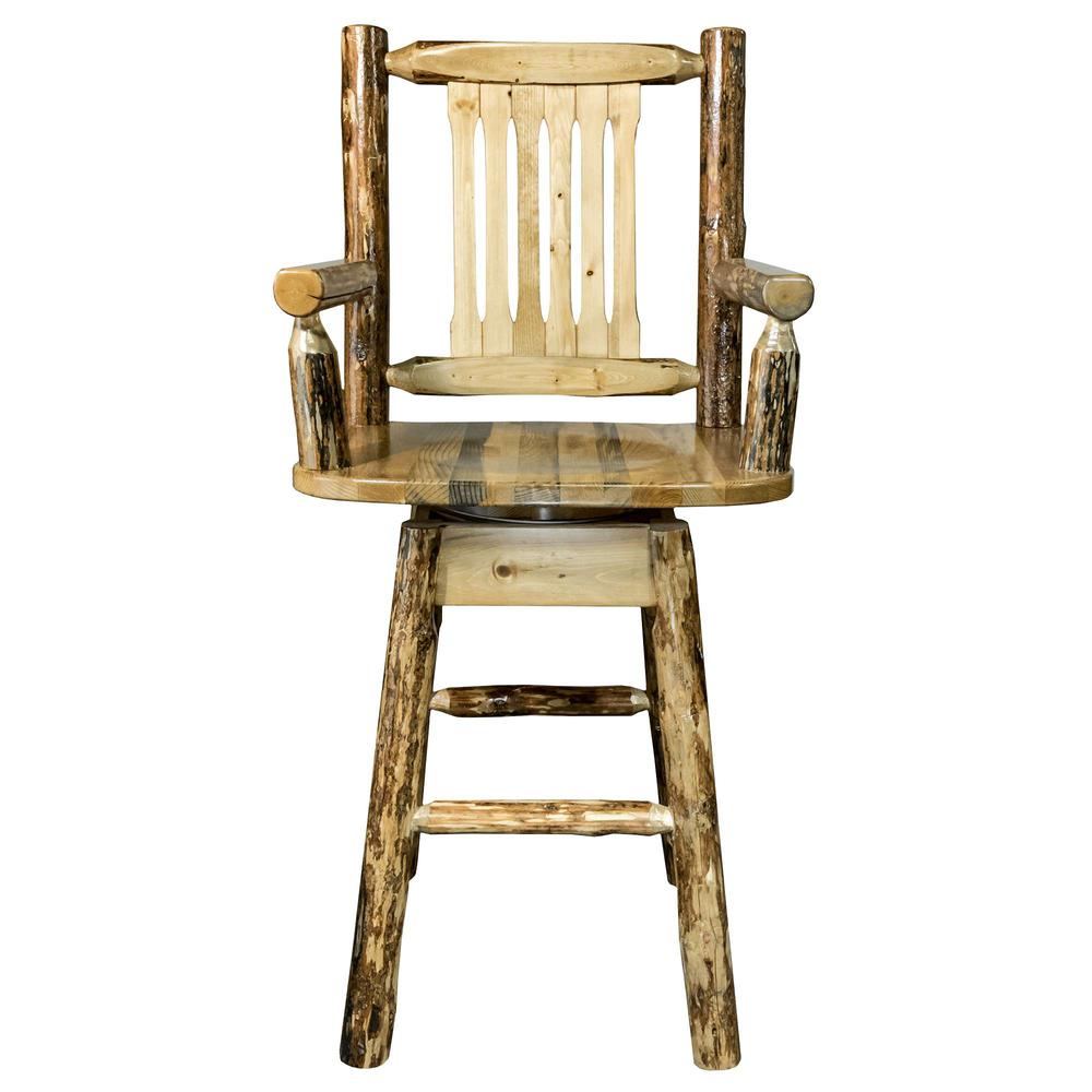 Glacier Country Collection Captain's Barstool w/ Back & Swivel. Picture 2