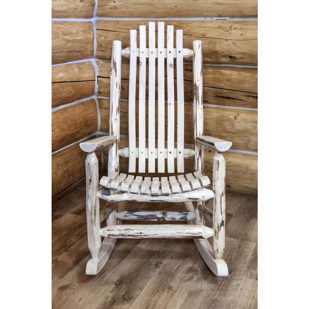 Montana Collection Adult Log Rocker, Clear Lacquer Finish. Picture 6