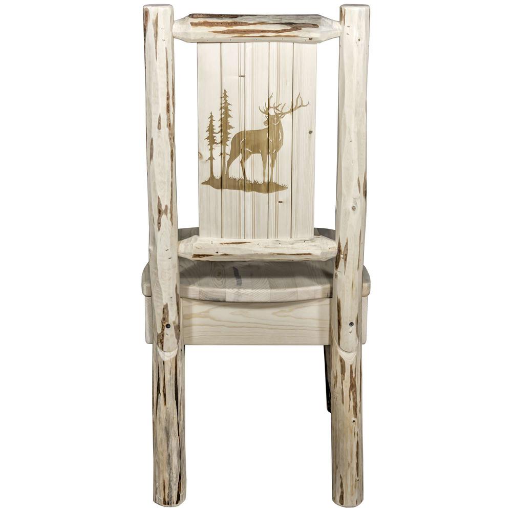 Montana Collection Side Chair w/ Laser Engraved Elk Design, Ready to Finish. Picture 2