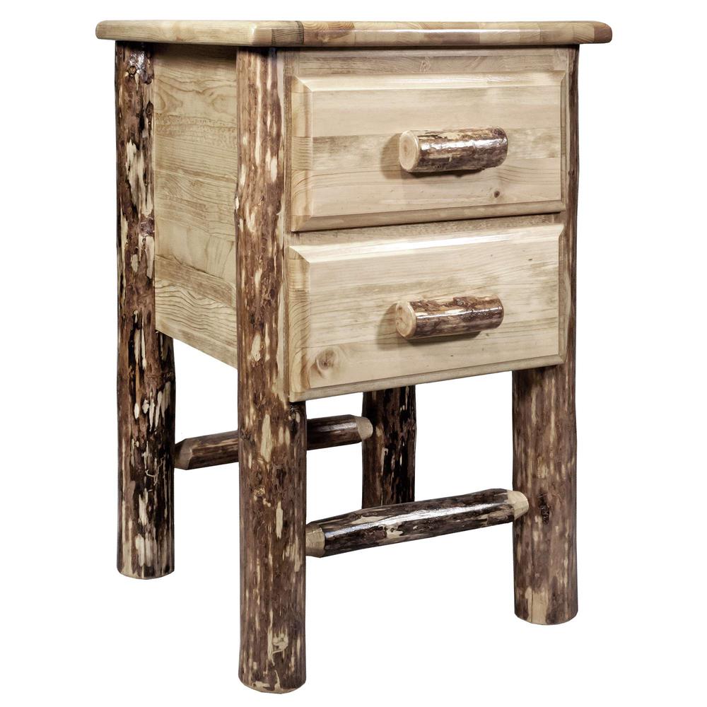 Glacier Country Collection Nightstand with 2 Drawers. Picture 1