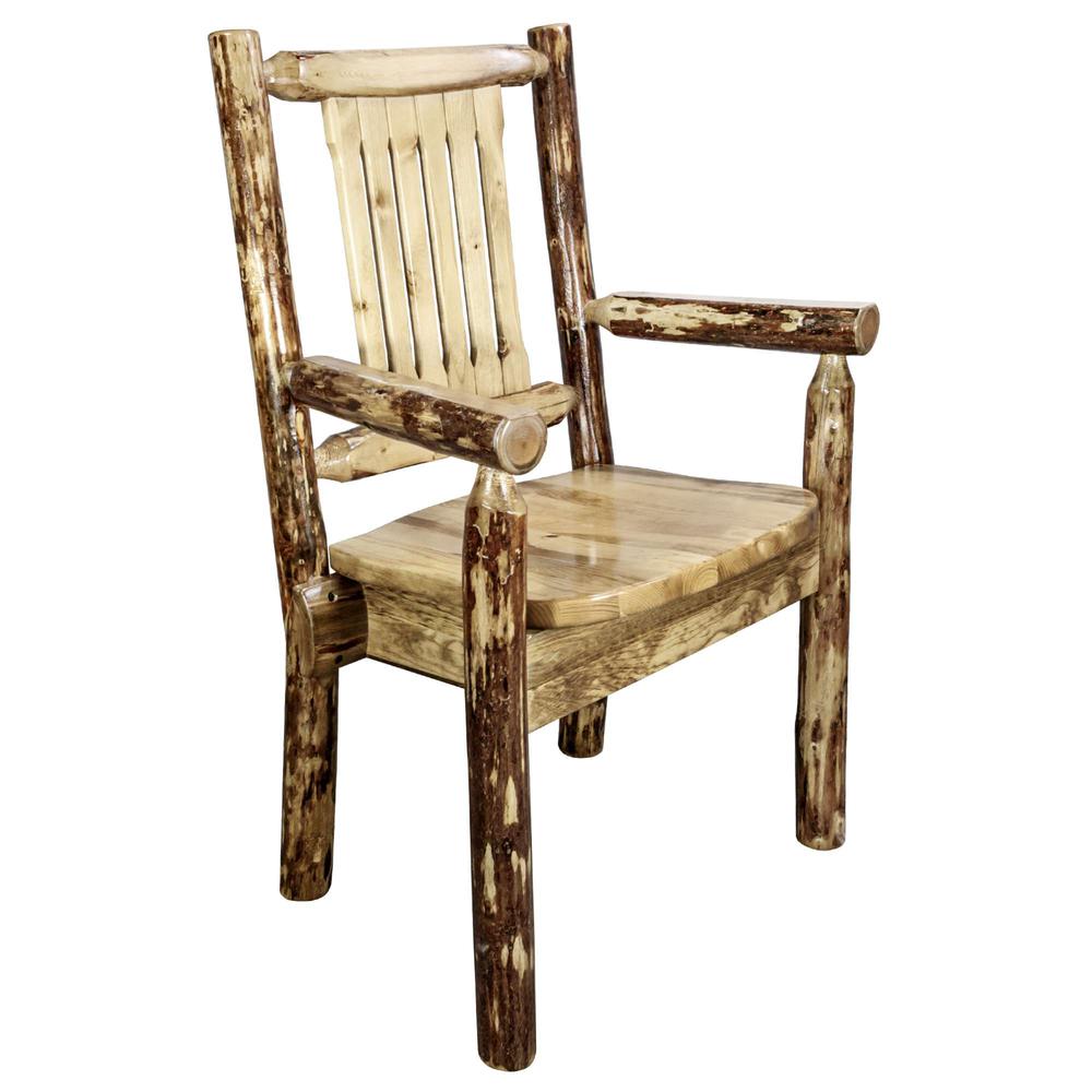 Glacier Country Collection Captain's Chair w/ Ergonomic Wooden Seat. Picture 1