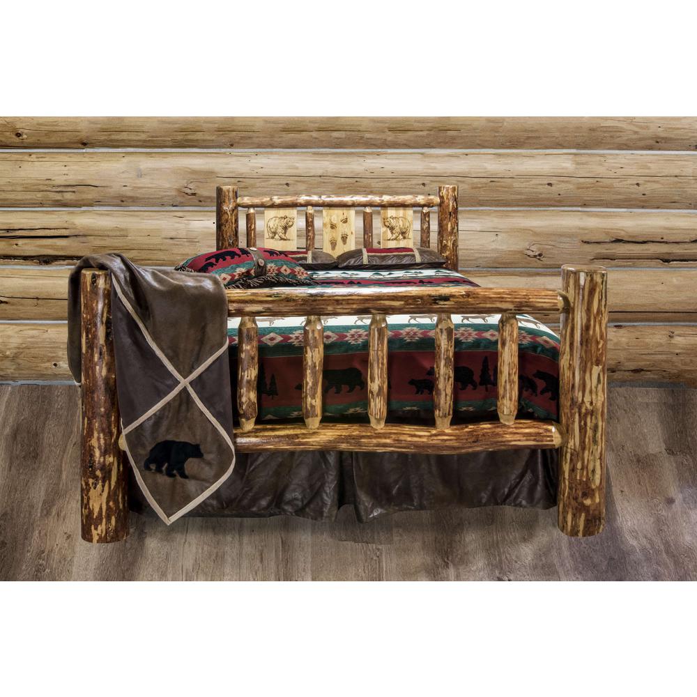 Glacier Country Collection King Bed w/ Laser Engraved Bear Design. Picture 10