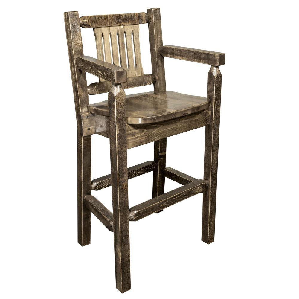 Homestead Collection Captain's Barstool, Stain & Lacquer Finish. Picture 1