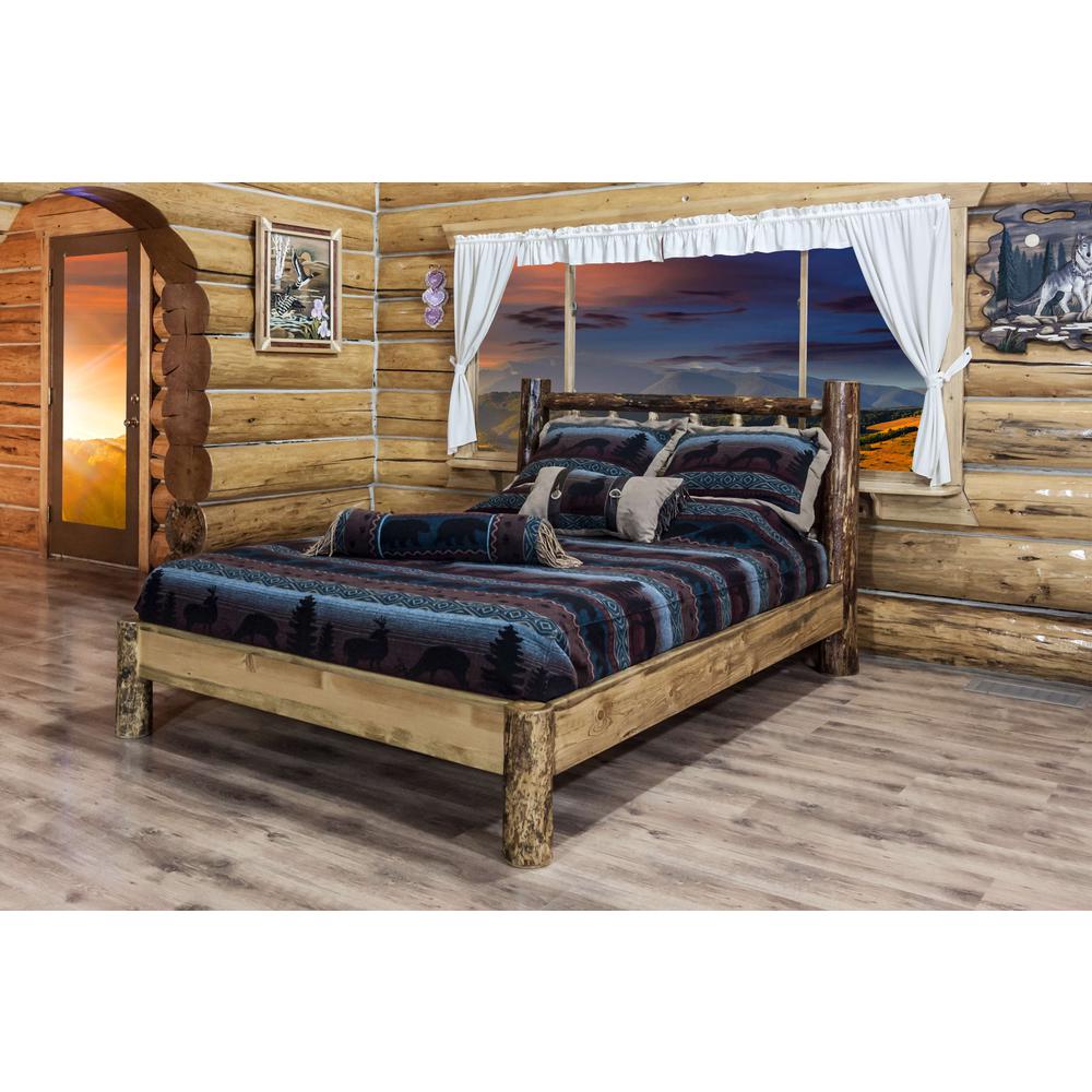 Glacier Country Collection Queen Platform Log Bed. Picture 6