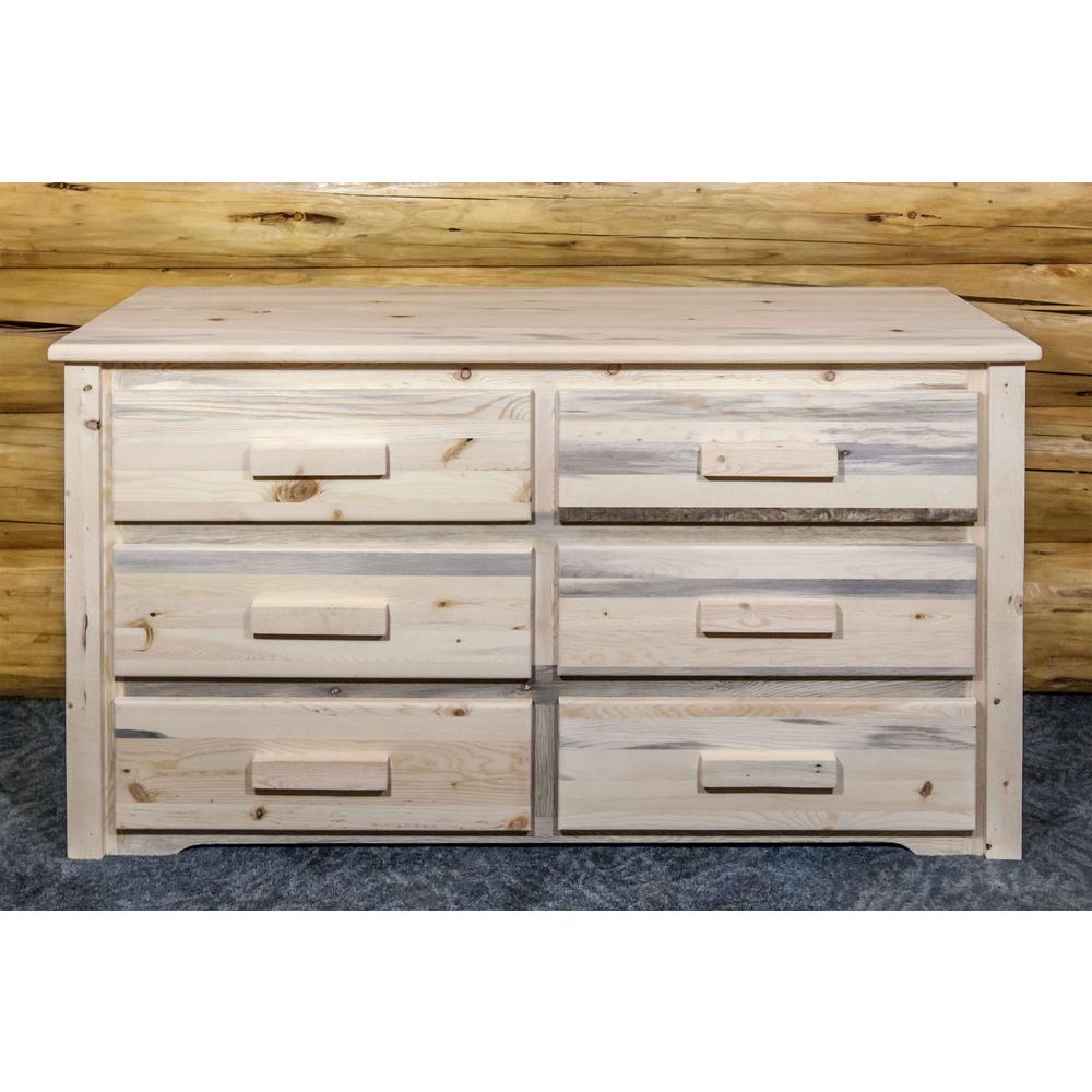 Homestead Collection 6 Drawer Dresser, Clear Lacquer Finish. Picture 4