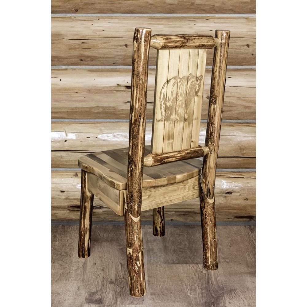 Glacier Country Collection Side Chair w/ Laser Engraved Bear Design. Picture 6