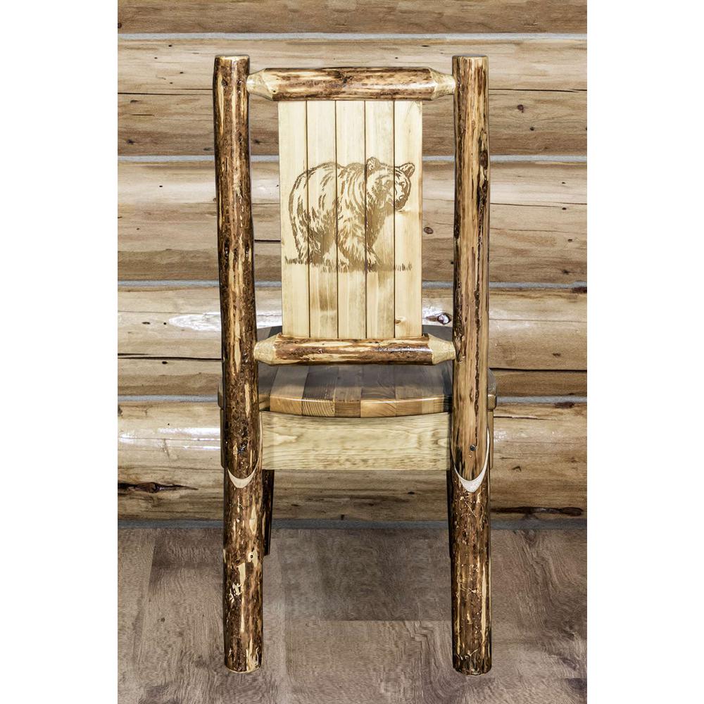 Glacier Country Collection Side Chair w/ Laser Engraved Bear Design. Picture 7