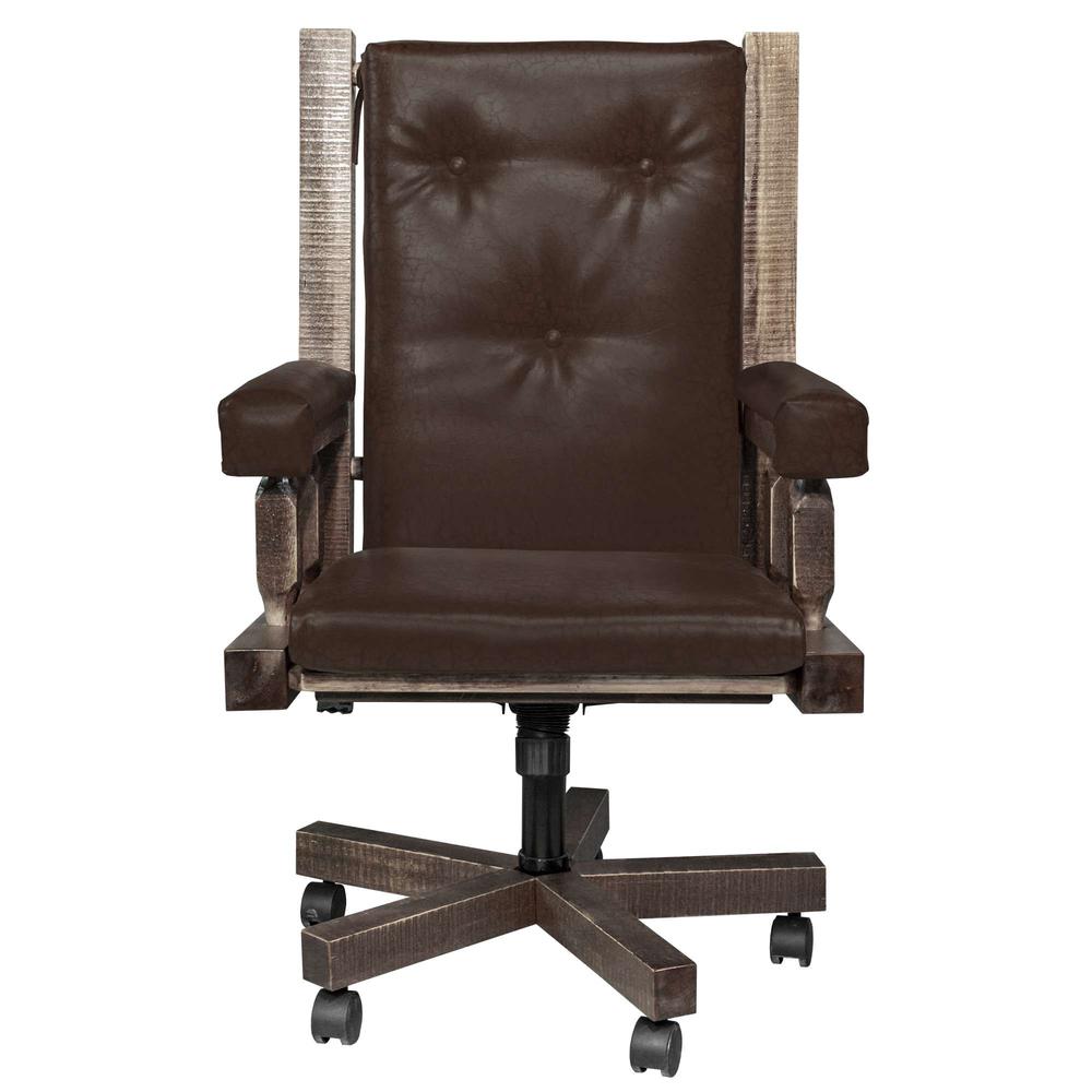 Homestead Collection Upholstered Office Chair, Stain & Clear Lacquer Finish. Picture 2