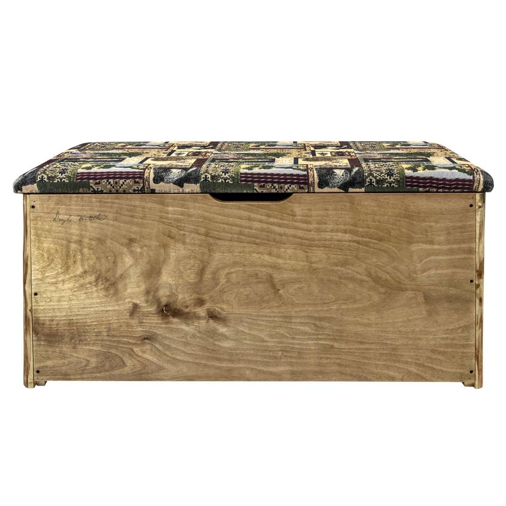 Glacier Country Collection Small Blanket Chest, Woodland Upholstery. Picture 6