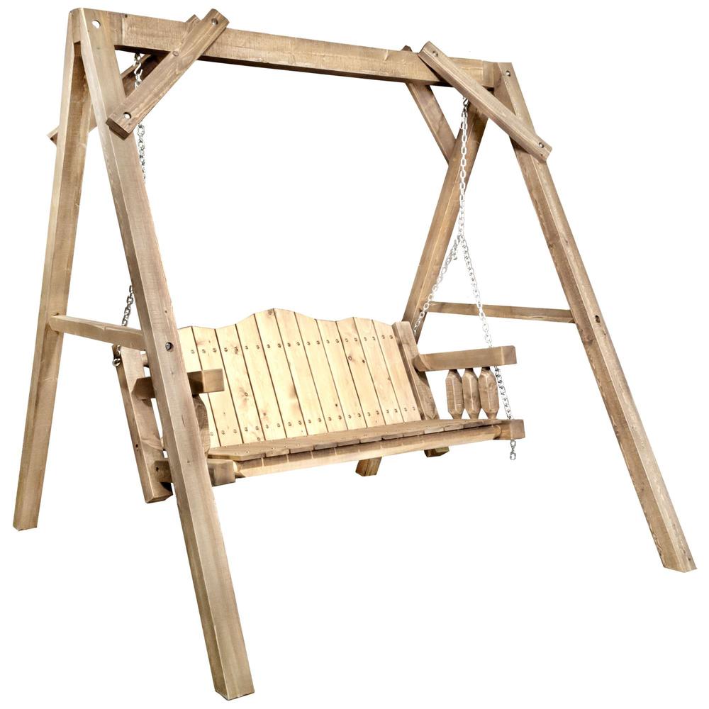 Homestead Collection Lawn Swing w/ "A" Frame, Exterior Stain Finish. Picture 2