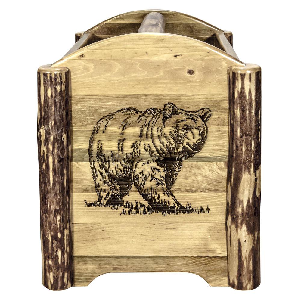 Glacier Country Collection Magazine Rack w/ Laser Engraved Bear Design. Picture 2