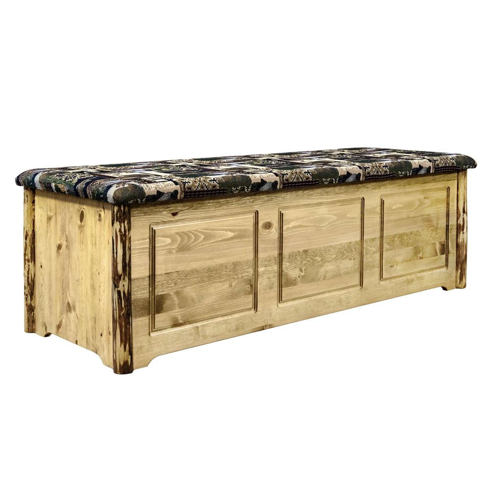Glacier Country Collection Blanket Chest, Woodland Upholstery. Picture 1