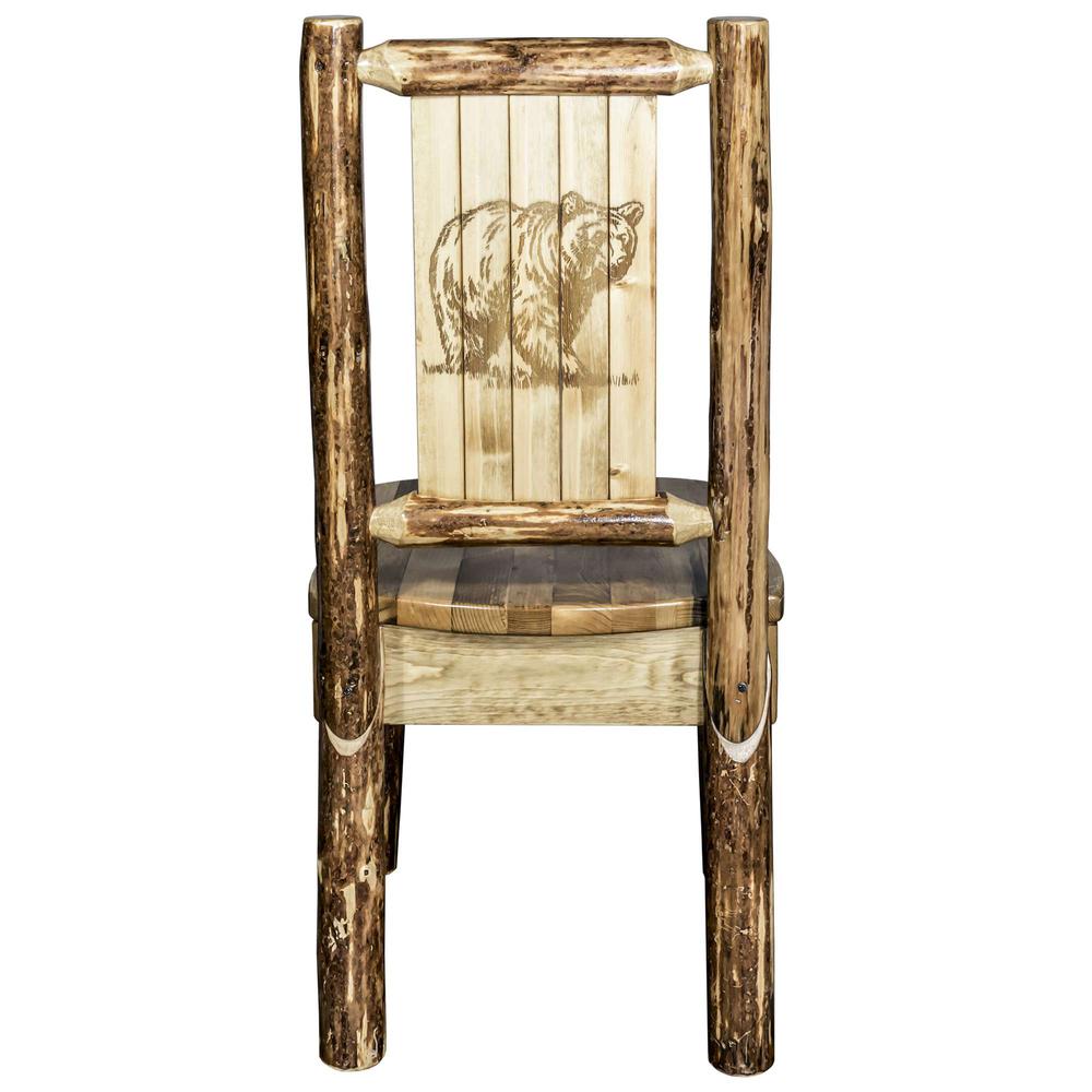 Glacier Country Collection Side Chair w/ Laser Engraved Bear Design. Picture 2