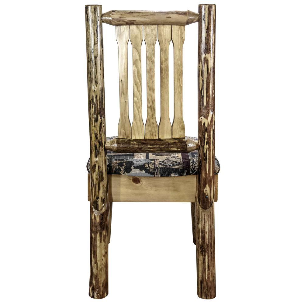 Glacier Country Collection Side Chair w/ Upholstered Seat, Woodland Pattern. Picture 4