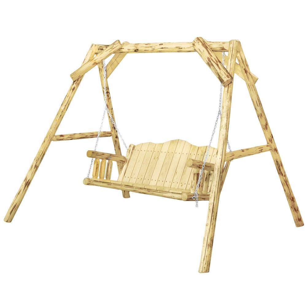 Montana Collection Lawn Swing w/ "A" Frame, Exterior Finish. Picture 3