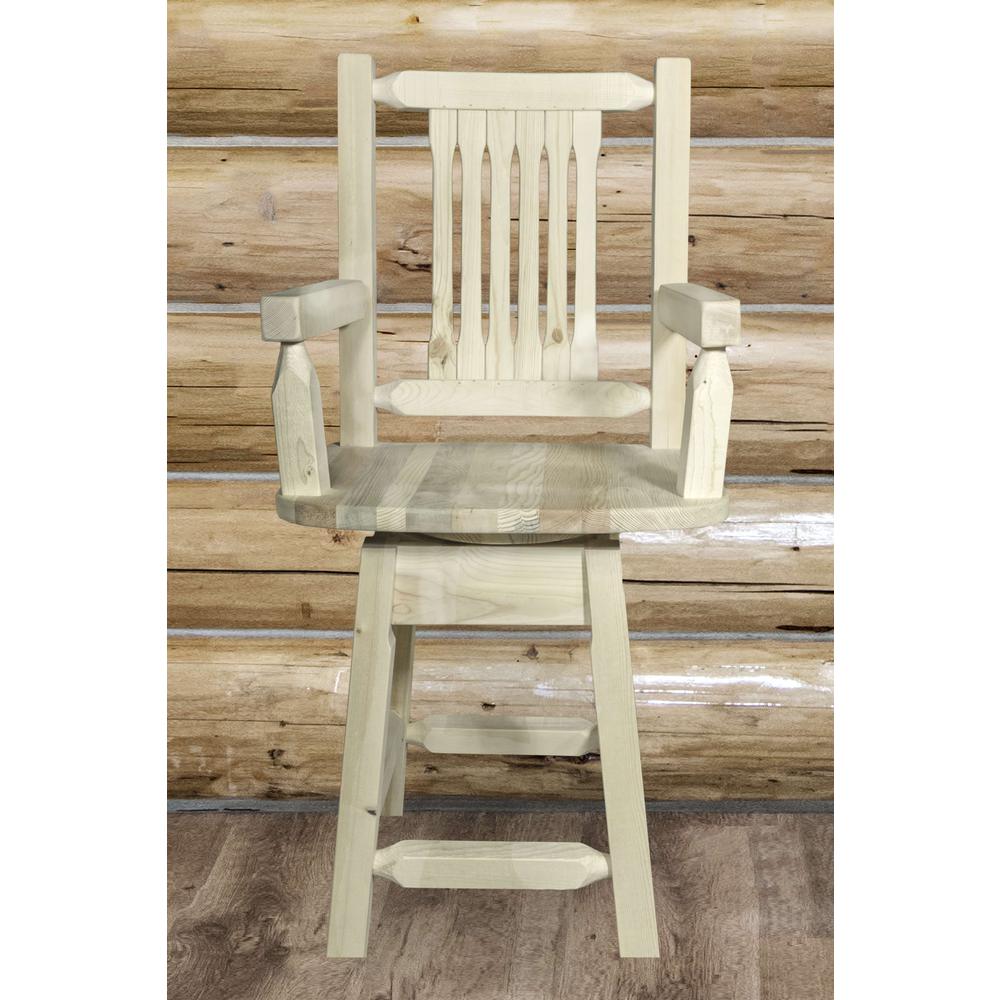 Homestead Collection Counter Height Swivel Captain's Barstool, Ready to Finish. Picture 6