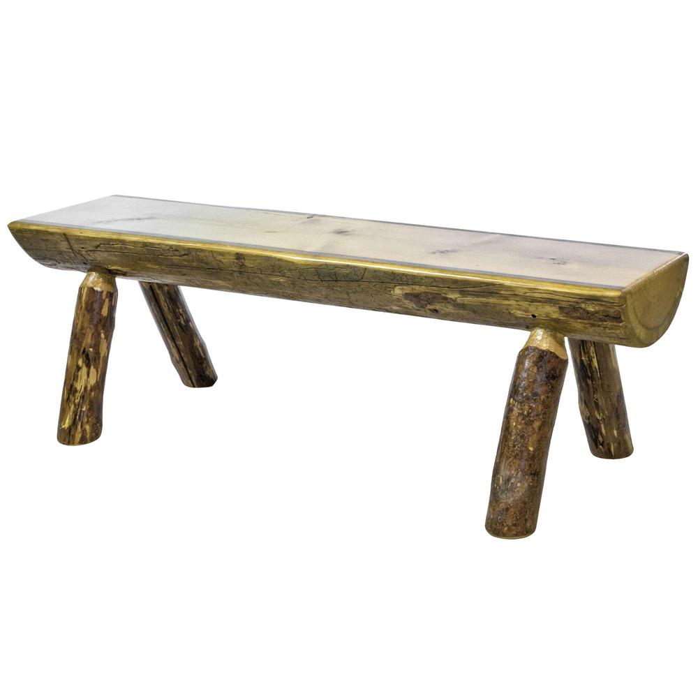 Glacier Country Collection Half Log Bench, 6 Foot. Picture 3