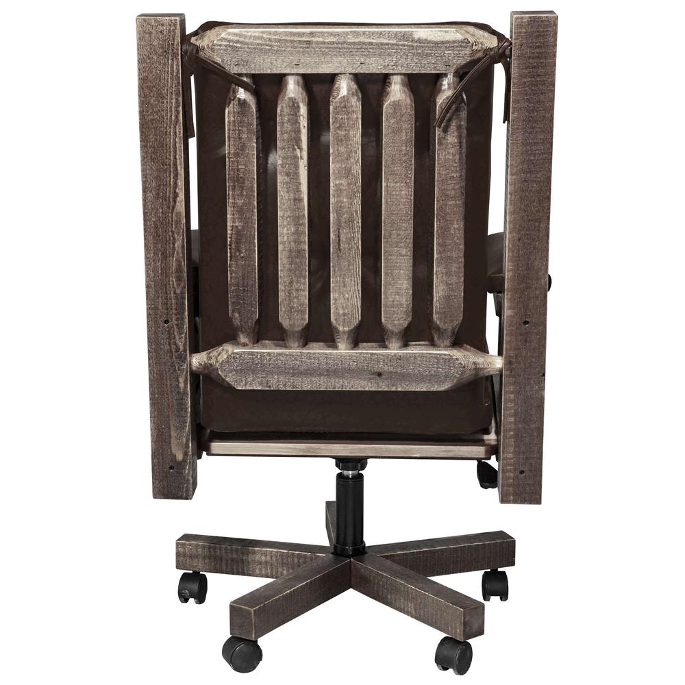 Homestead Collection Upholstered Office Chair, Stain & Clear Lacquer Finish. Picture 5