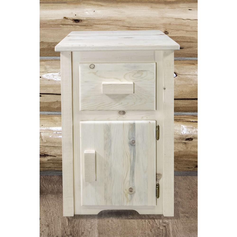 Homestead Collection End Table w/ Drawer & Door, Right Hinged, Ready to Finish. Picture 5