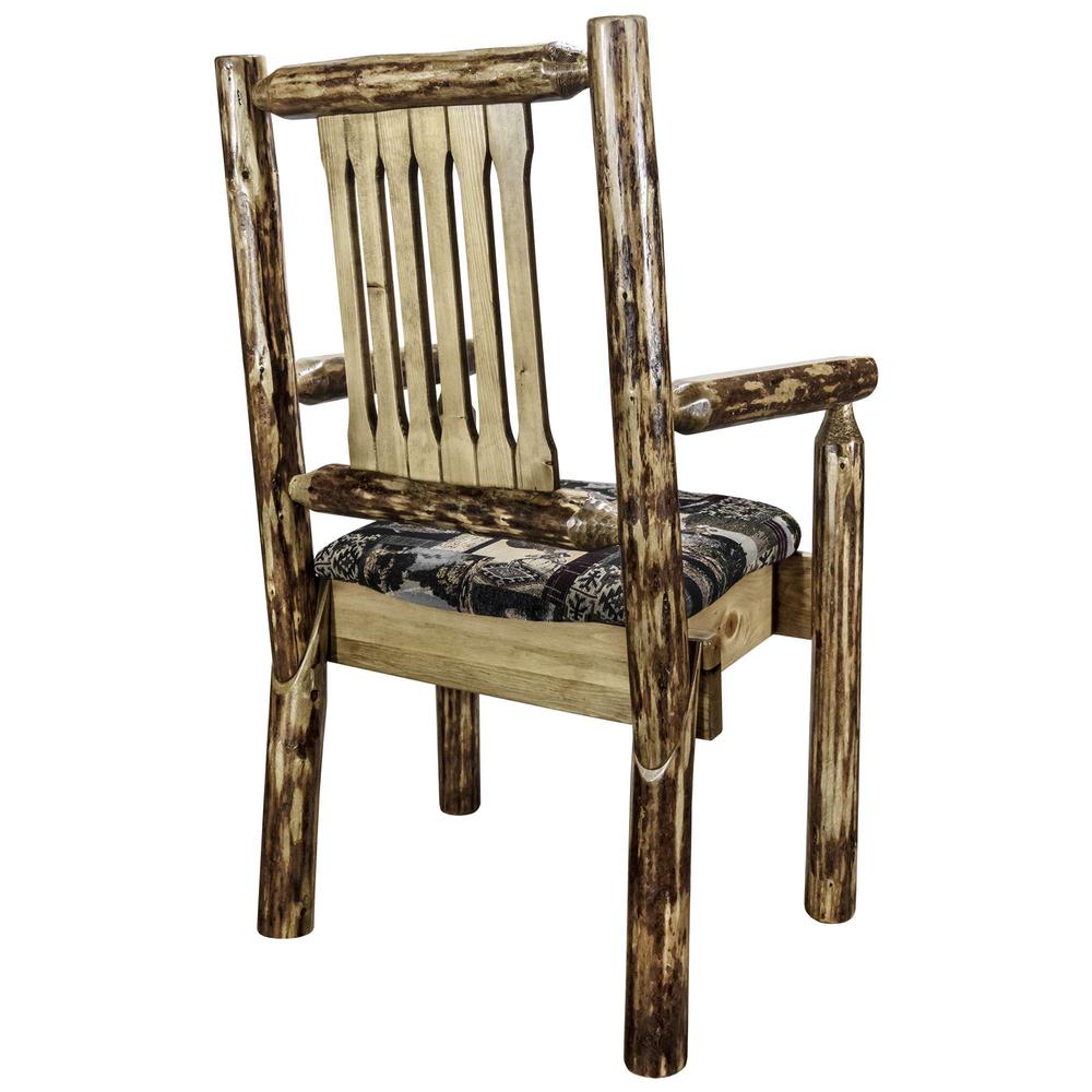 Glacier Country Collection Captain's Chair w/ Upholstered Seat, Woodland Pattern. Picture 4