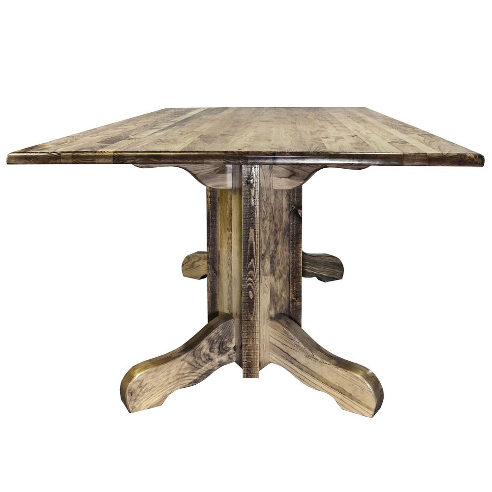 Homestead Collection Double Pedestal Dinging Table, Stain & Clear Lacquer Finish. Picture 4
