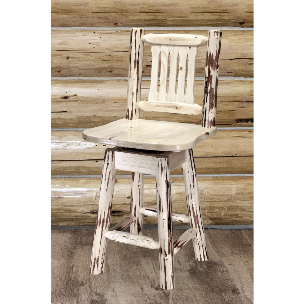 Montana Collection Counter Height Barstool w/ Back & Swivel, Ready to Finish. Picture 4