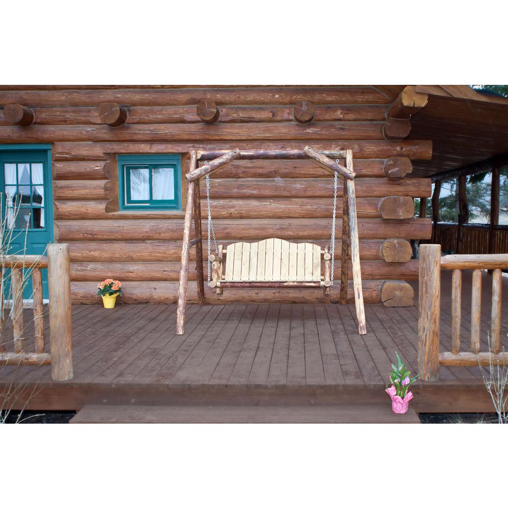 Glacier Country Collection Lawn Swing w/ "A" Frame, Exterior Stain Finish. Picture 5