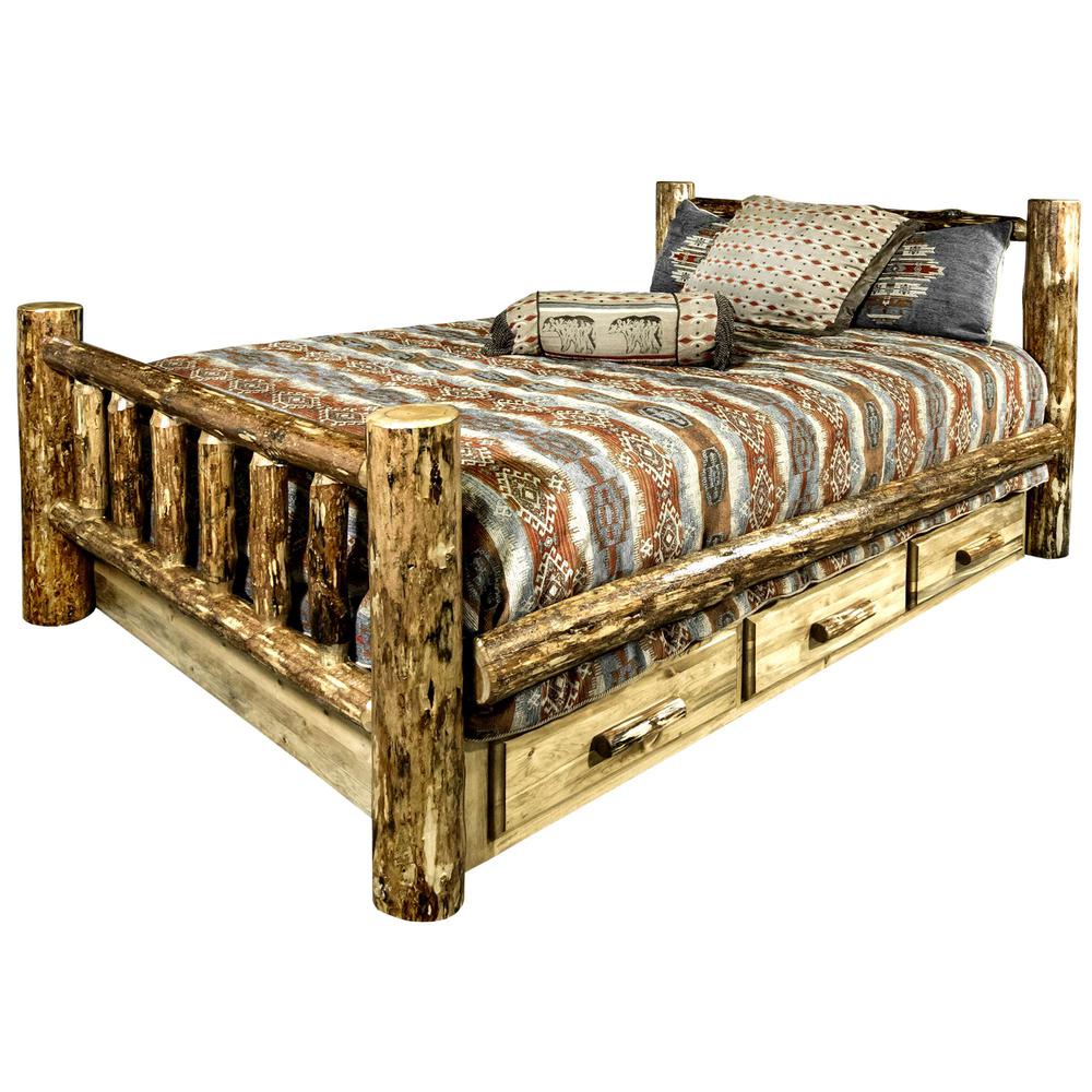 Glacier Country Collection California King Bed w/ Storage. Picture 3