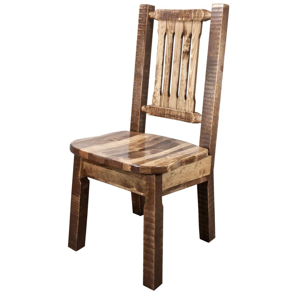 Homestead Collection Side Chair, Stain & Clear Lacquer Finish w/ Ergonomic Wooden Seat. Picture 2