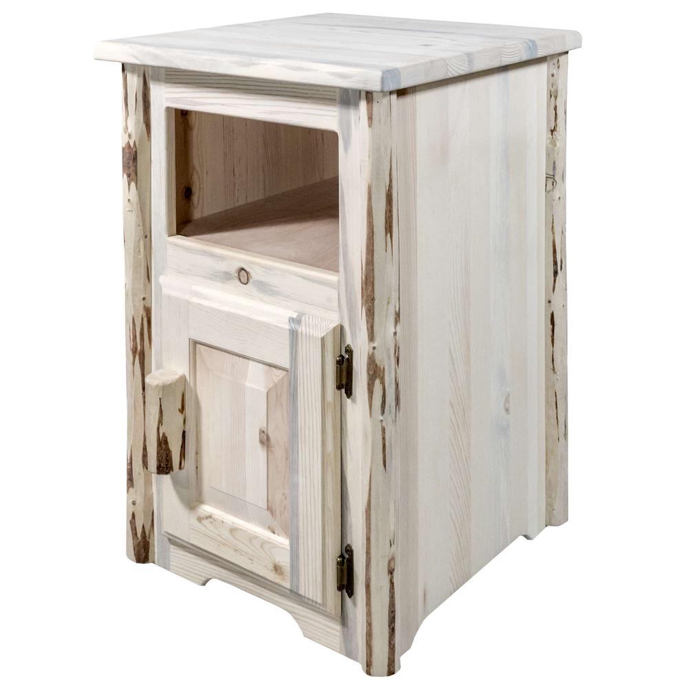 Montana Collection End Table w/ Door, Right Hinged, Ready to Finish. Picture 1