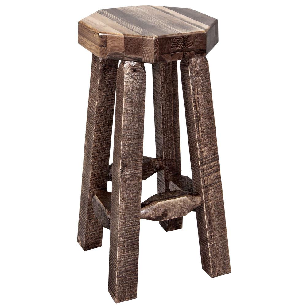 Homestead Collection Backless Barstool, Stain & Clear Lacquer Finish. Picture 1