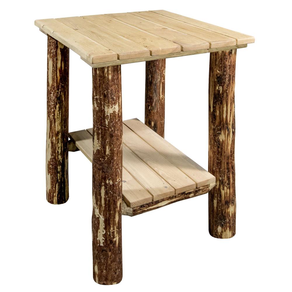 Glacier Country Collection Exterior End Table, Exterior Stain Finish. Picture 1