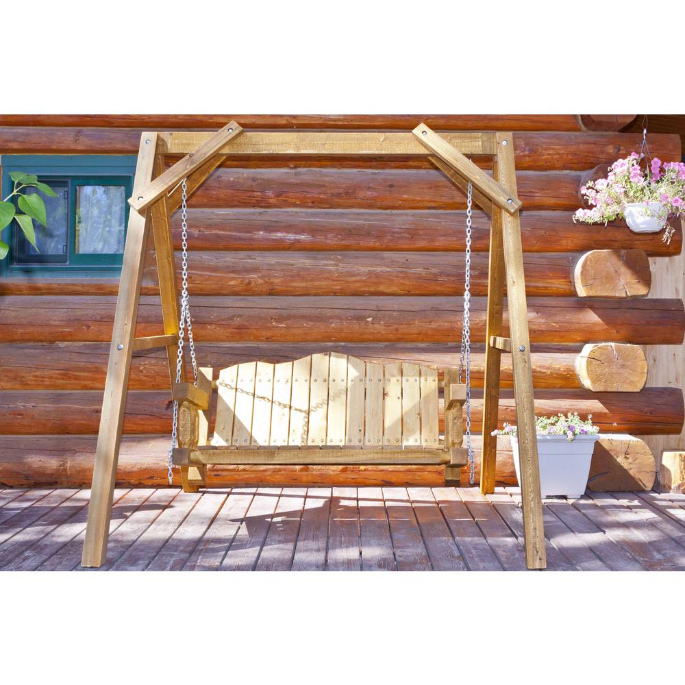 Homestead Collection Lawn Swing w/ "A" Frame, Exterior Stain Finish. Picture 4