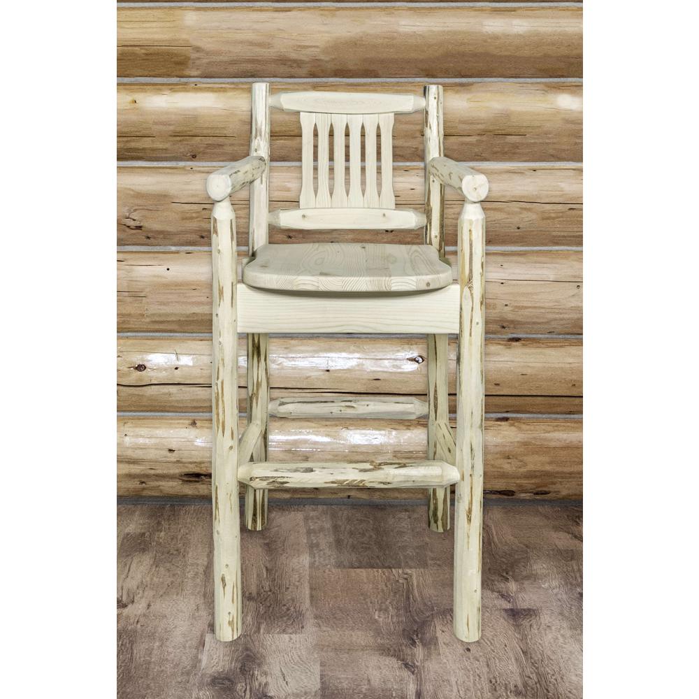 Montana Collection Captain's Barstool, Clear Lacquer Finish. Picture 4